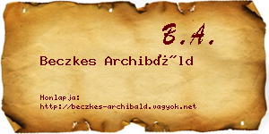 Beczkes Archibáld névjegykártya